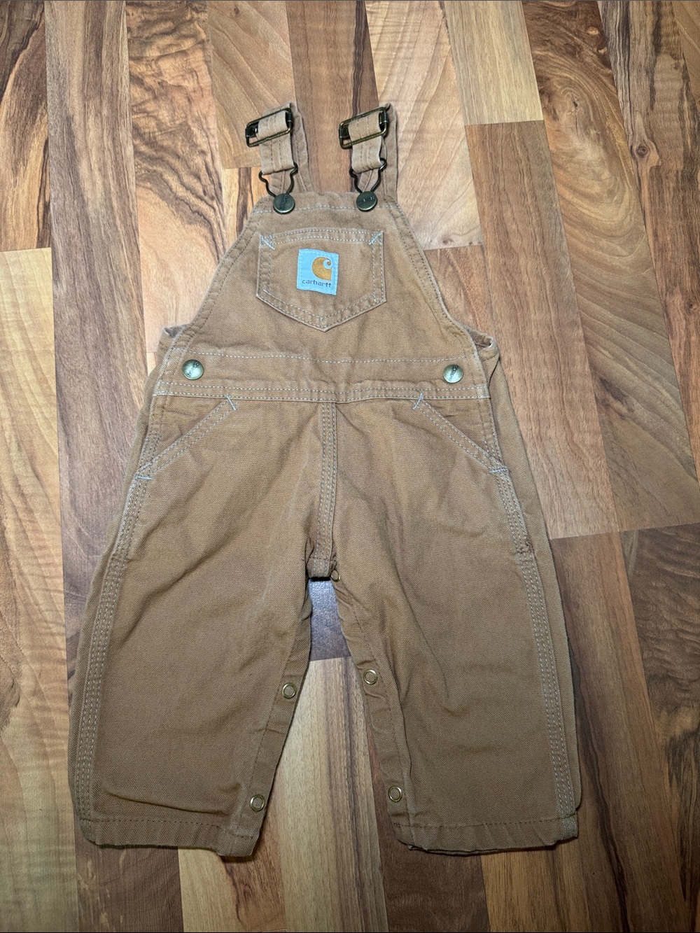 Carhartt Tan/Brown Kids Canvas Overalls with Adjustable Straps